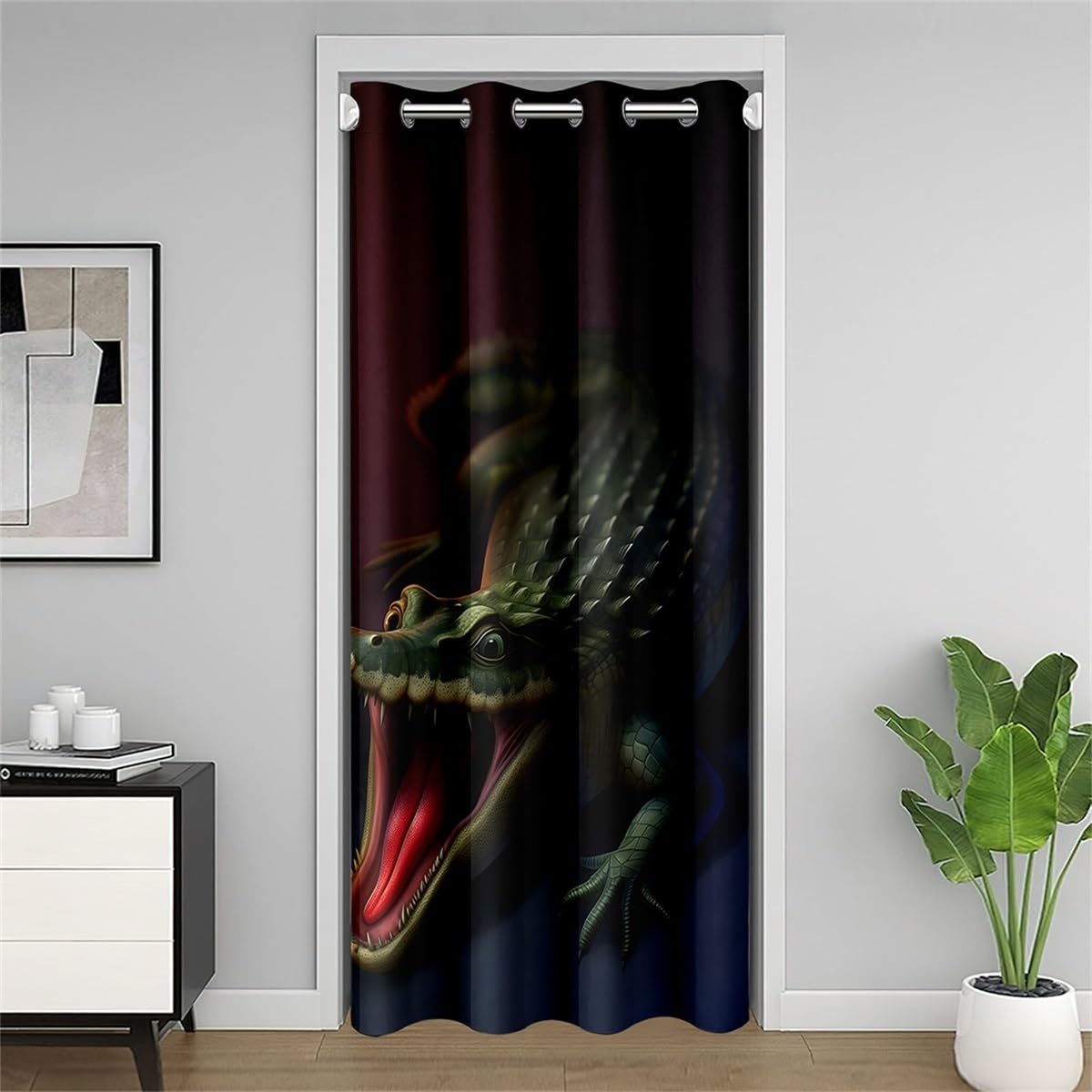 Amazon.com: jejeloiu Crocodile Door Cover Curtain Insulated